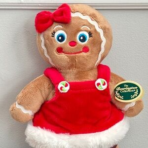 NWT Bearington Collection HOLLY GINGER Gingerbread Girl Christmas Plush Toy 9"
